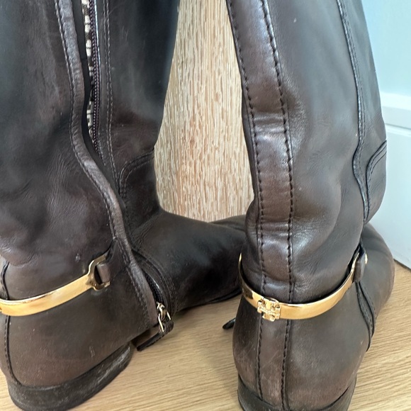 Tory Burch Brown Leather Riding Boots - Picture 3 of 5